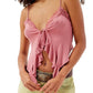 Chaleco con tirantes y cuello en V para mujer, Sexy, de encaje de Color liso, femenino y elegante