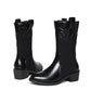 Women's cowboy boots - fashionable mid-calf boots with low heels 