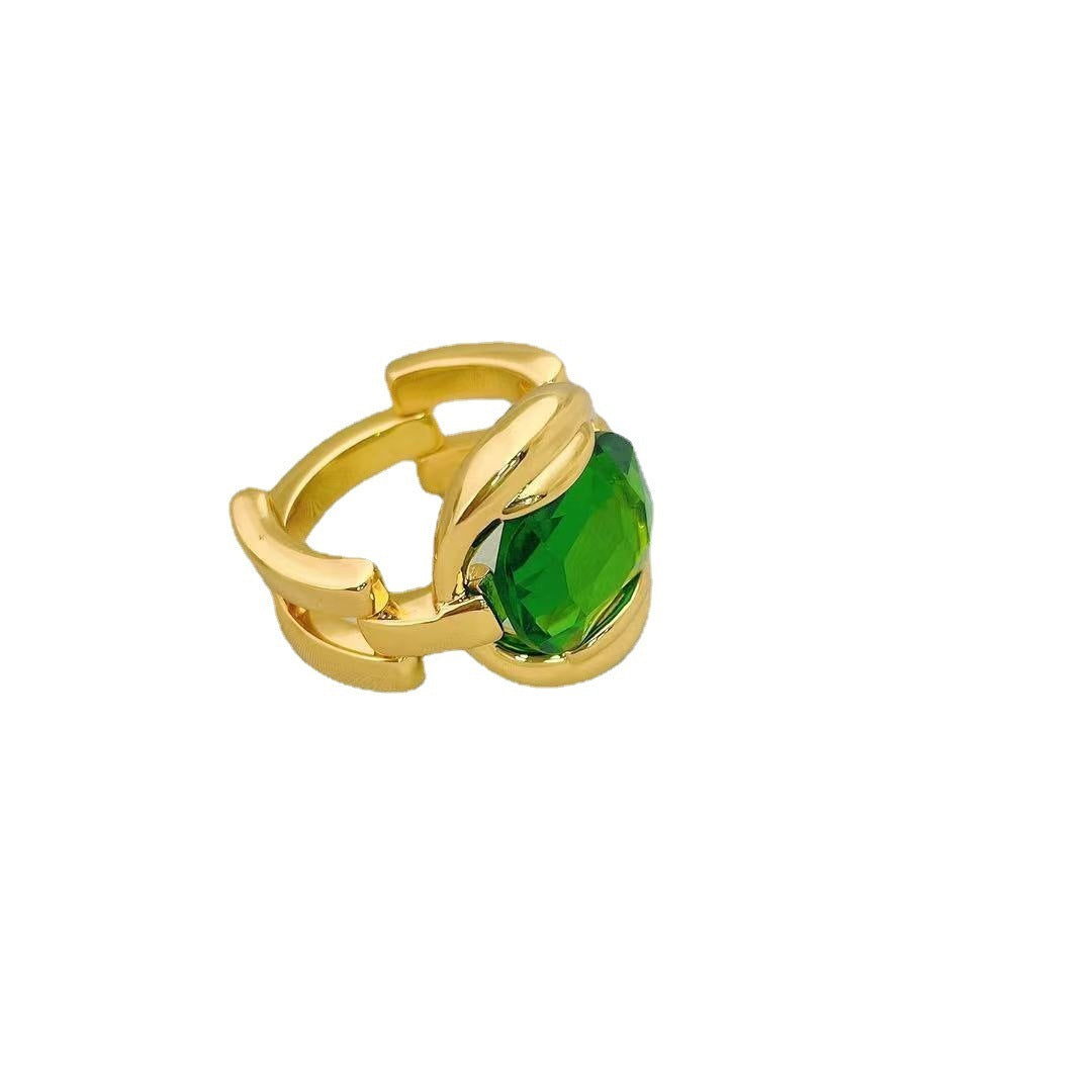 Gold Plated Ladies Ring – European-American Style with Geometric Design