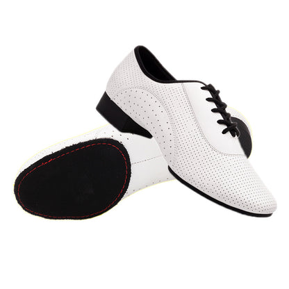 Herren-Lederschuhe für Modernen Tanz – Stilvolle Outdoor-Latin-Tanzschuhe mit Gummisohle