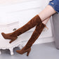 Women's Overknee Boots with High Heel - Stylish and Elegant for Autumn and Spring
