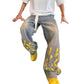 Herren-Casual-Jeans mit handgemaltem Inkjet-Druck