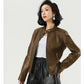 women's locomotive-style leather jacket