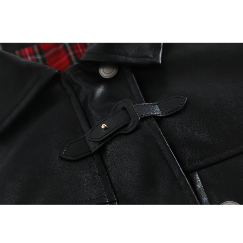 Plaid Stitching Jacket, Coat, Double-Sided