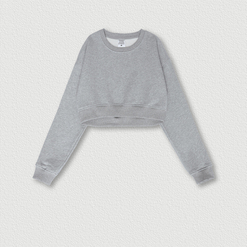 Sudadera corta retro recortada Navel Hot Girl para mujer: moderna y cómoda