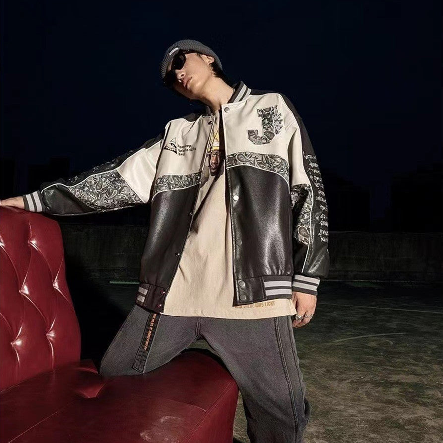 PU Leather Baseball Uniform for Men