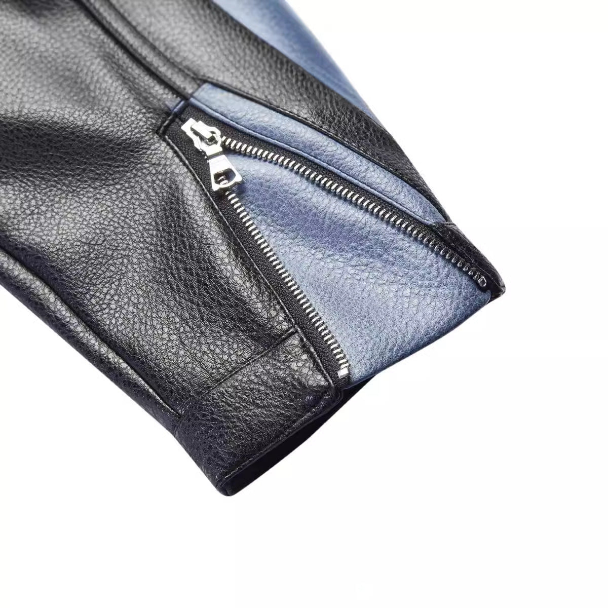 American motorcycle jacket with contrast stitching – fashionable PU leather look for spring and autumn
