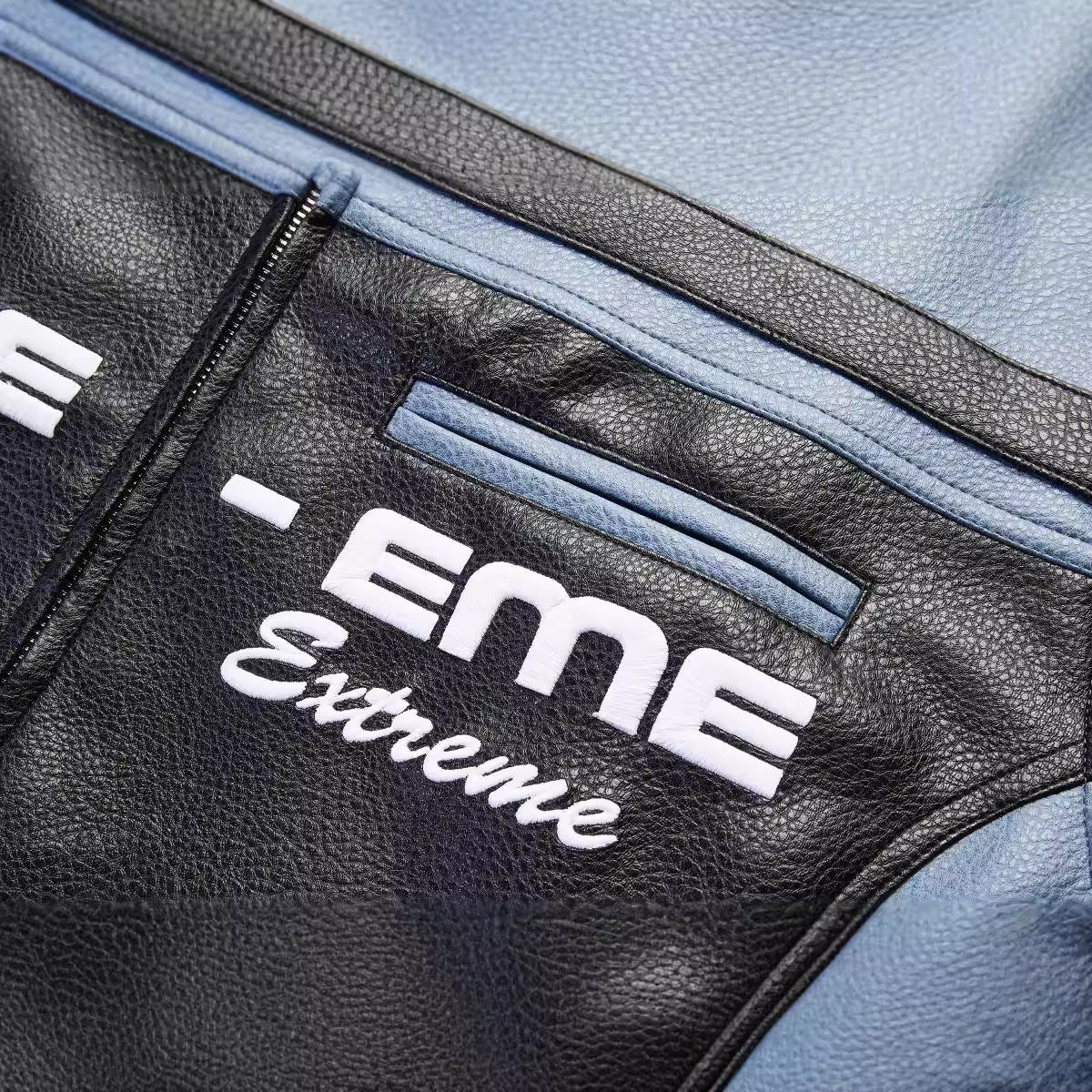 American motorcycle jacket with contrast stitching – fashionable PU leather look for spring and autumn