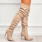 Women's Overknee Boots - Fashionable High Heel Party Boots with Pointed Toe