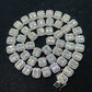 S925 Silber Inlay Rechteckiger Moissanite Cuban Link Kette