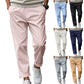 Men's Loose Comfortable Quick-drying Waist-tied Casual Business Pants in Solid Color