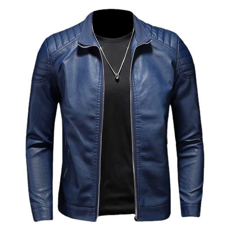 Men's Motorcycle Leather Jacket Thin Coat