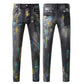 Europäisch-Amerikanische Street-Designer-Jeans in einfarbigem amerikanischem Retro-Hip-Hop-Stil