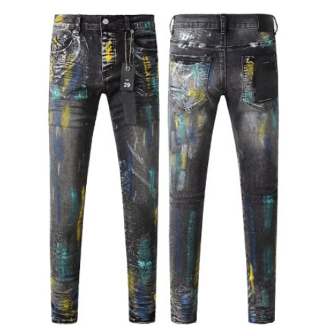 Europäisch-Amerikanische Street-Designer-Jeans in einfarbigem amerikanischem Retro-Hip-Hop-Stil