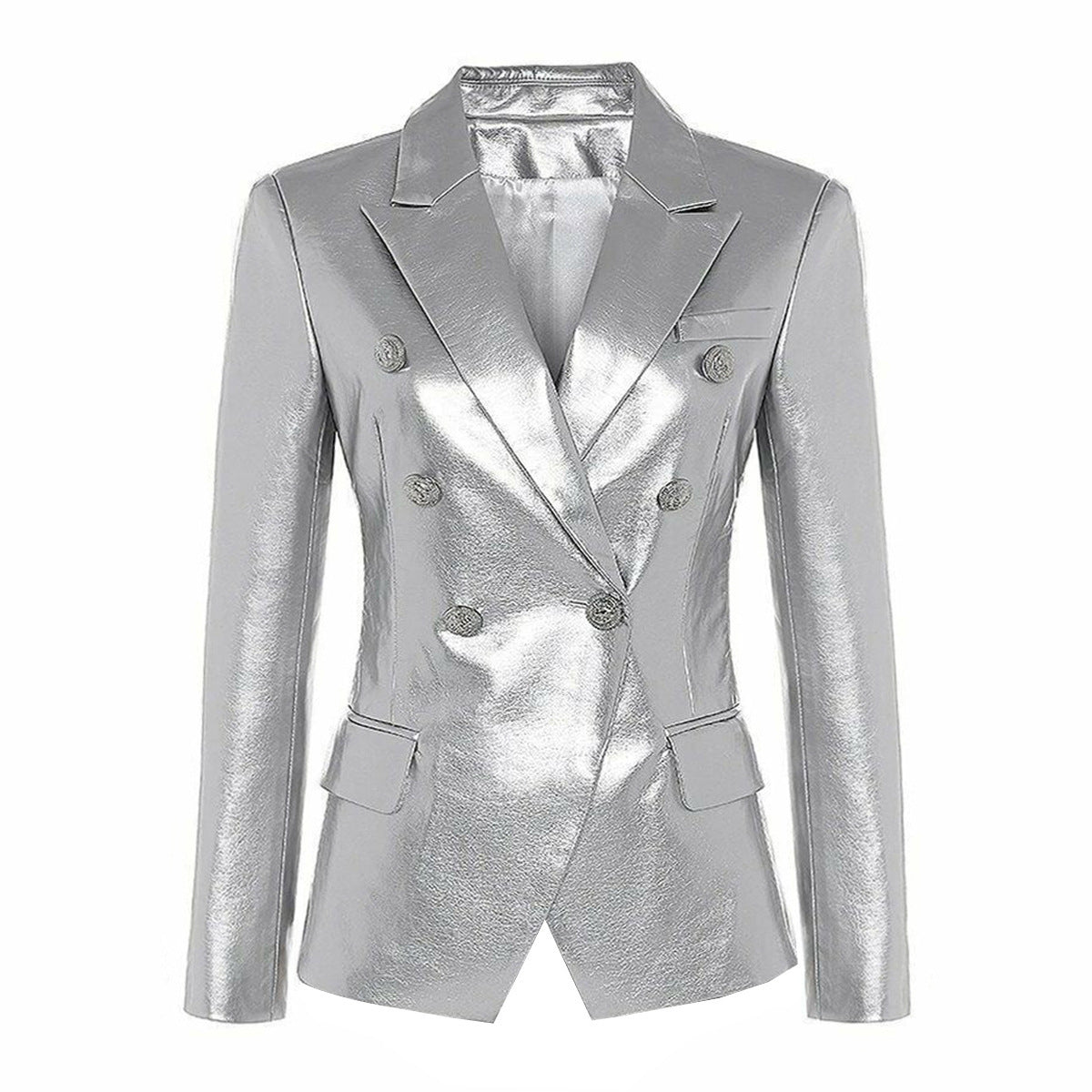 women's suit-style leather jacket
