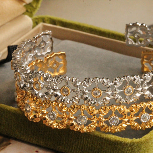 Pulsera Abierta Plata 925 Bañada en Oro