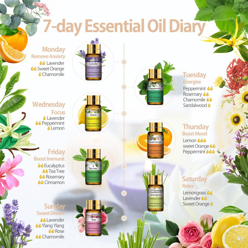 Pure Essential Oil 15 Piece Gift Set Natural Plant Fragrance