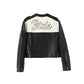 Biker leather jacket in the same color