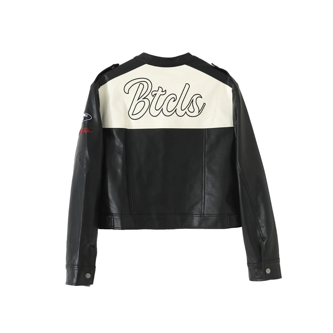 Biker leather jacket in the same color