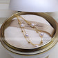 18K Gold Doppellagiges Armband mit Meerwasserperlen – Eleganz in Perfektion
