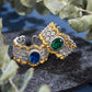 Vergoldeter Zweifarbiger Ring im Palaststil – Retro-Luxus für Damen und Herren