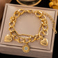 Pulsera de acero de titanio: simple, elegante y chapada en oro con acabado lacado 