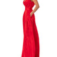Solid Color V-Ausschnitt High-Waist Jumpsuit mit weiten Hosenbeinen