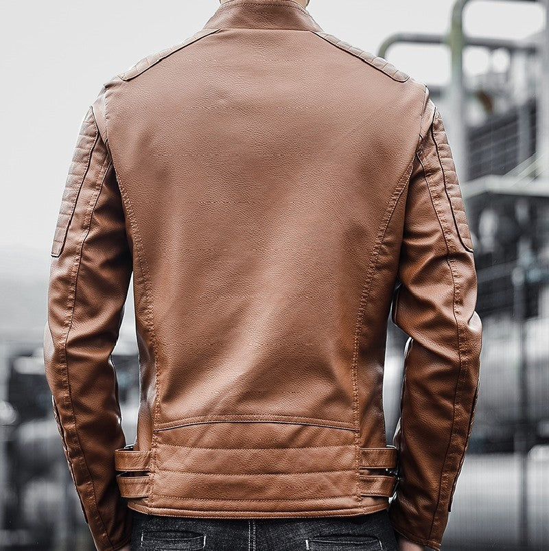 Men's leather jacket for autumn and winter