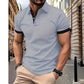 Polo 3D de color liso con solapas, manga corta, casual y suelto para hombre.