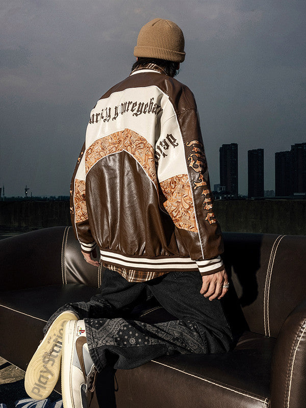 PU Leather Baseball Uniform for Men