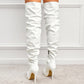 Women's Overknee Boots - Fashionable High Heel Party Boots with Pointed Toe