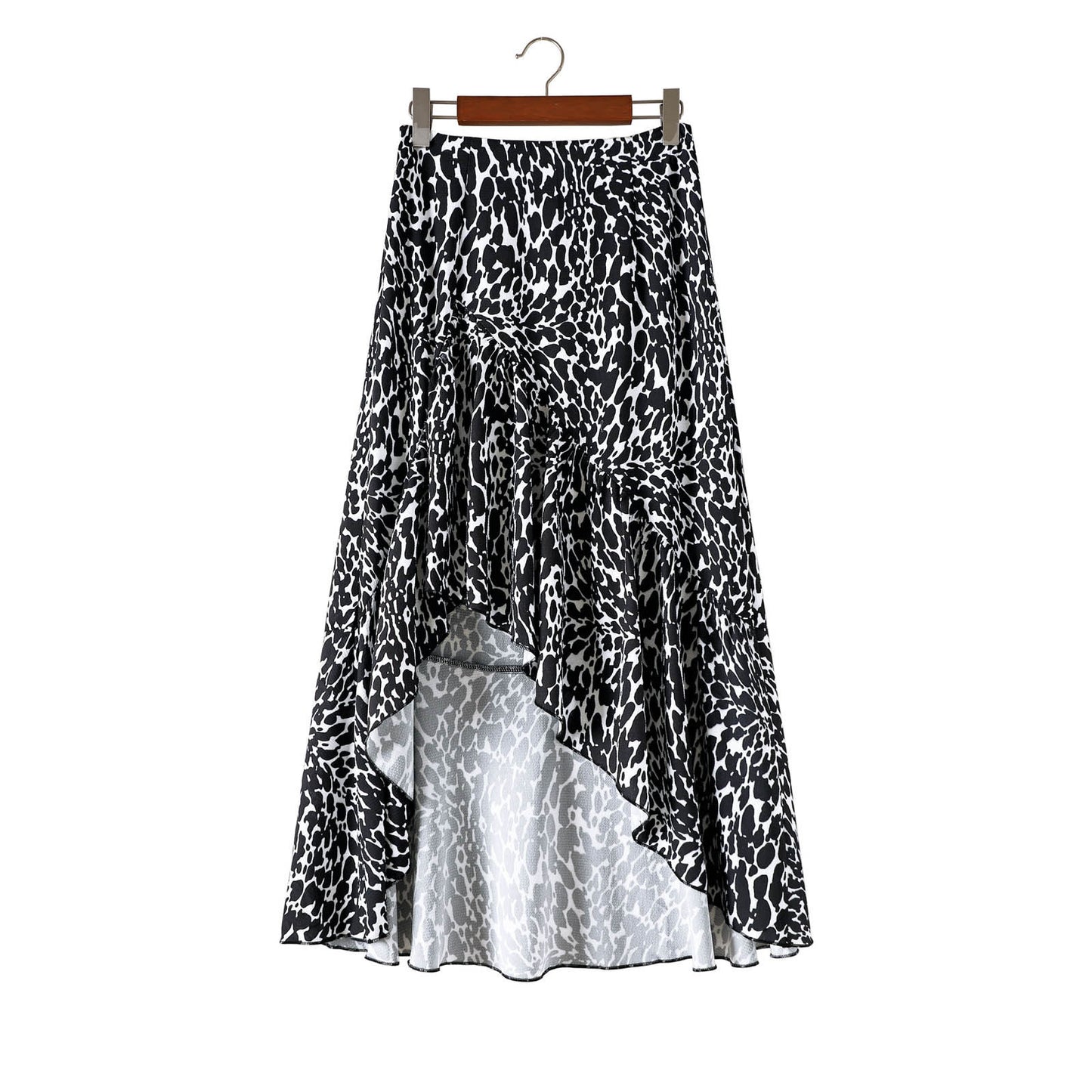 Casual Leopard-Print Maxirock – Lockerer A-Linien-Stil mit Schlitz