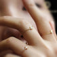 18K Massivgold-Ring mit Diamant-Ketten-Design – Sternenförmige Eleganz