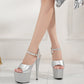 Sexy High-Heel-Plateausandalen – Elegante Lackleder-Schuhe für Damen mit Peep-Toe-Design
