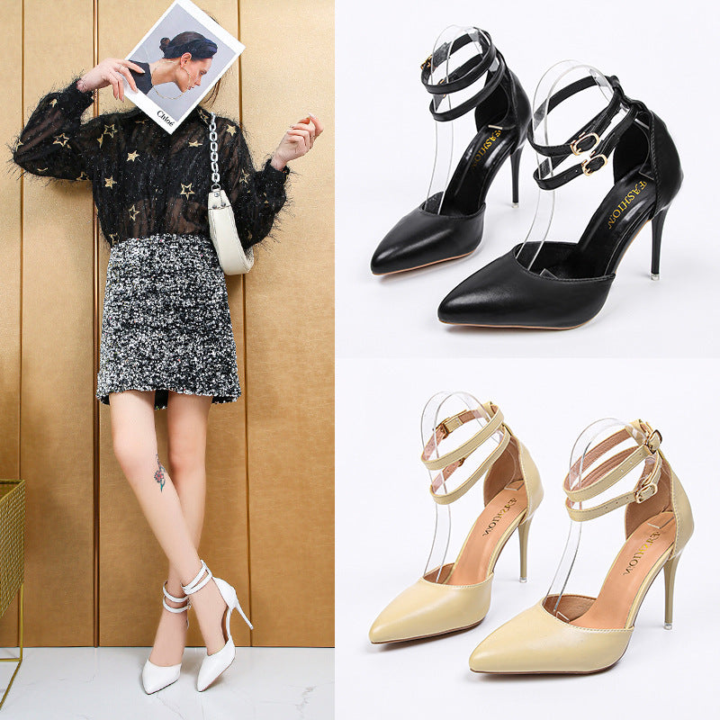 Elegant stiletto high heels with ankle strap – perfect women's shoes for everyday wear and special occasions