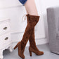 Women's Overknee Boots with High Heel - Stylish and Elegant for Autumn and Spring
