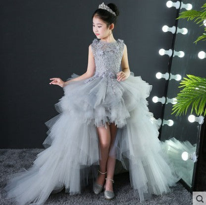 Evening dress for girls with princess train