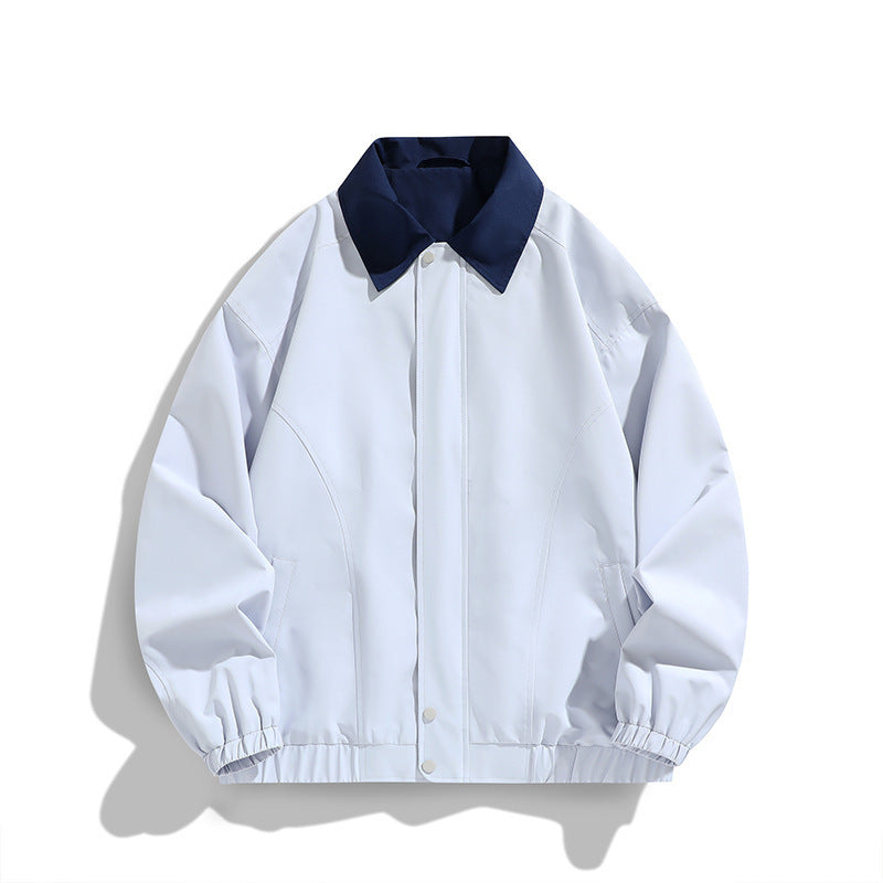 Pure color all-matching polo collar jacket