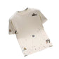 Herren-T-Shirt mit Stickerei und Rundhalsausschnitt, modisch