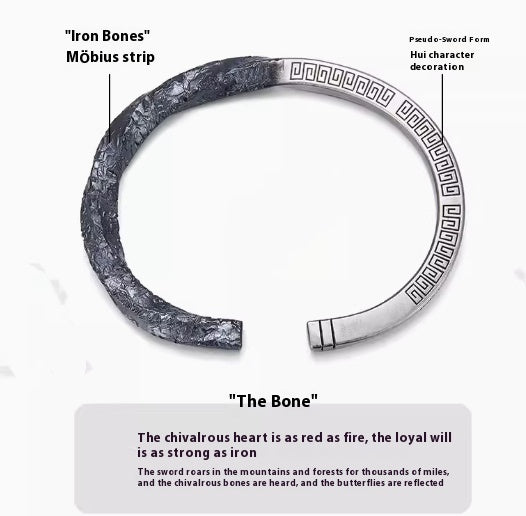 Armband Männer 99 Fuß Silber Mobius Ring mit Schleifenmuster