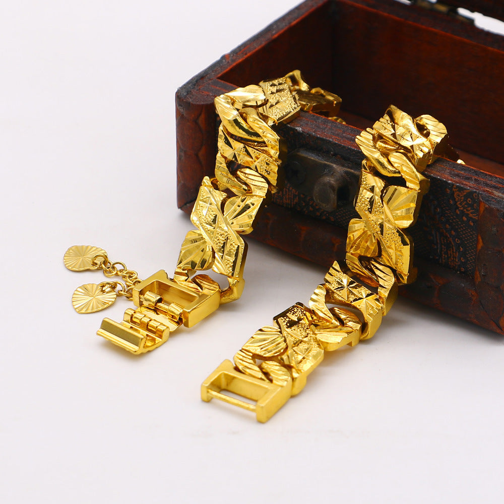 Personalisierbares Geometrisches Armband für Herren in Gold