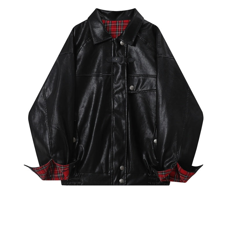 Plaid Stitching Jacket, Coat, Double-Sided