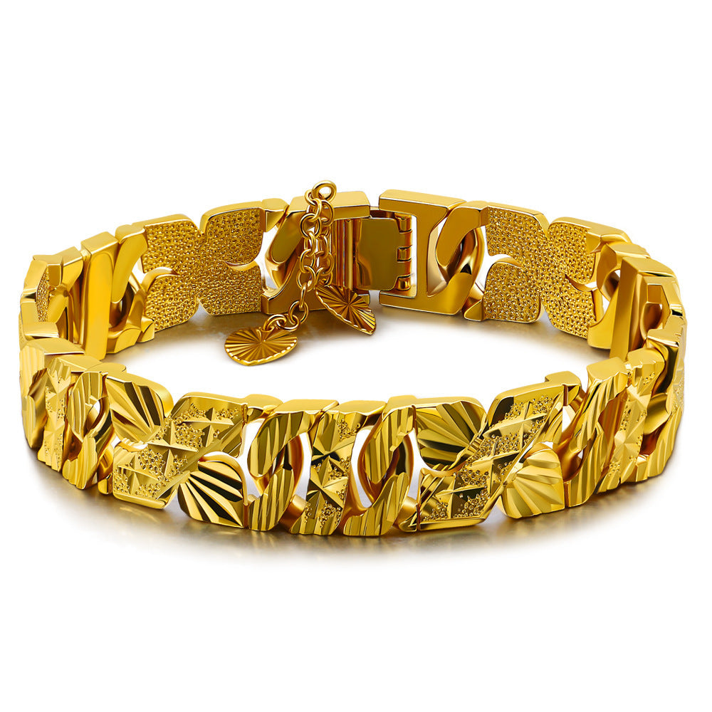 Personalisierbares Geometrisches Armband für Herren in Gold