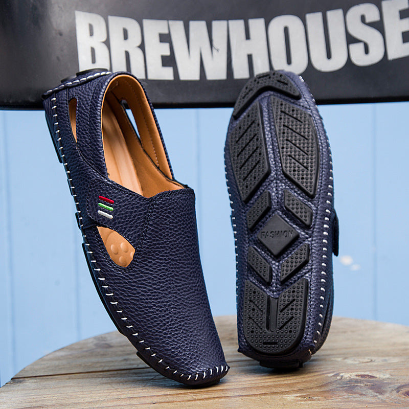Zapatos de guisantes huecos y transpirables para hombre: elegantes y cómodos para el uso diario
