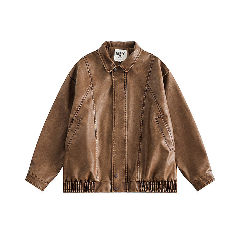 Retro-Hongkong-Stil, gewaschene, distressed Jacke für Herren