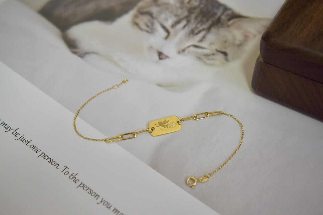 Collar Clavícula Ángel Oro 18K