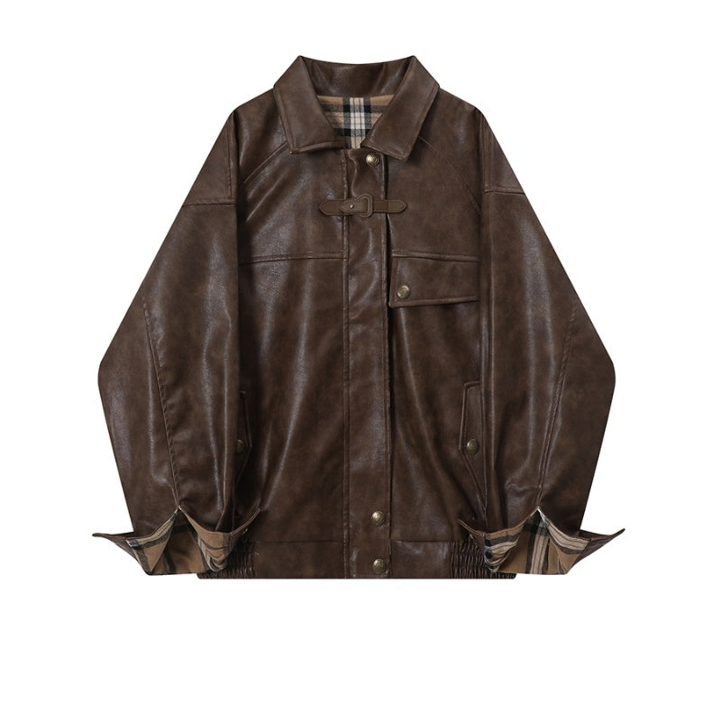 Plaid Stitching Jacket, Coat, Double-Sided