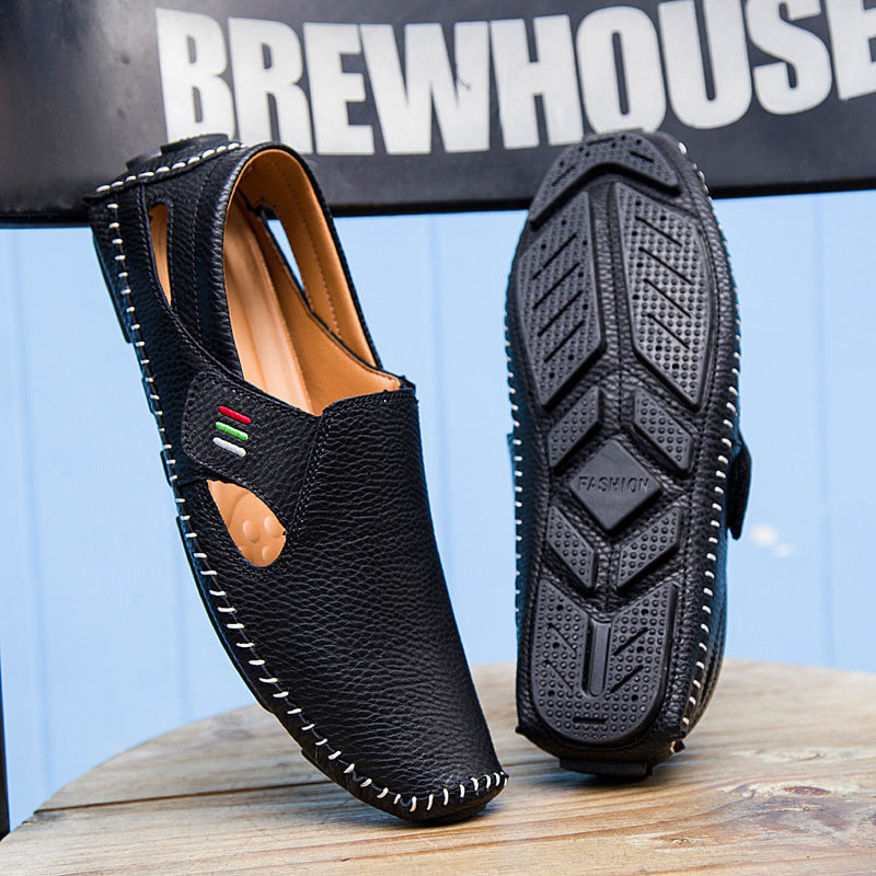Zapatos de guisantes huecos y transpirables para hombre: elegantes y cómodos para el uso diario