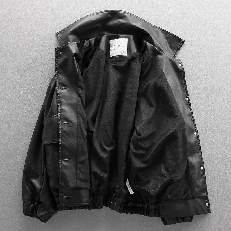 Chaqueta motera estilo callejero europeo-americano: diseño informal para hombre