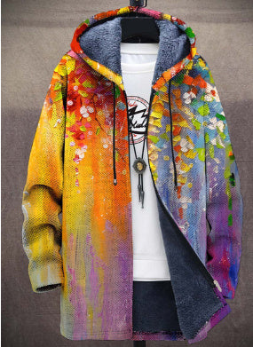 Bedruckte Stehkragenjacke für Herren